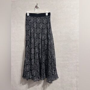 Lapis antropologie Maxy whimsy goth witchy skirt long size M white and black